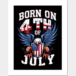 Born On 4th of July | Father's Day | Dad Lover gifts Posters and Art